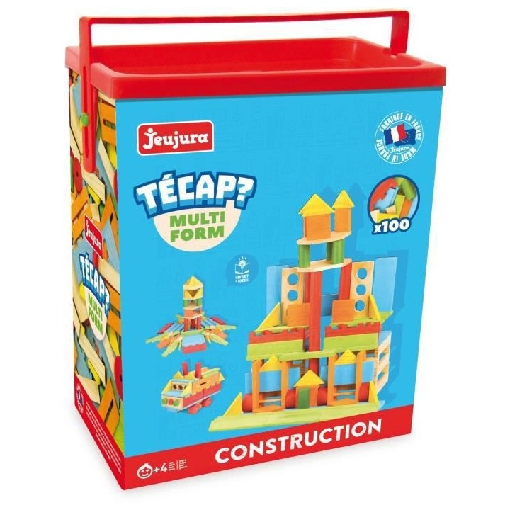 JEUJURA Tecap ? Multiform - 100 planchettes en bois - jeu de construct