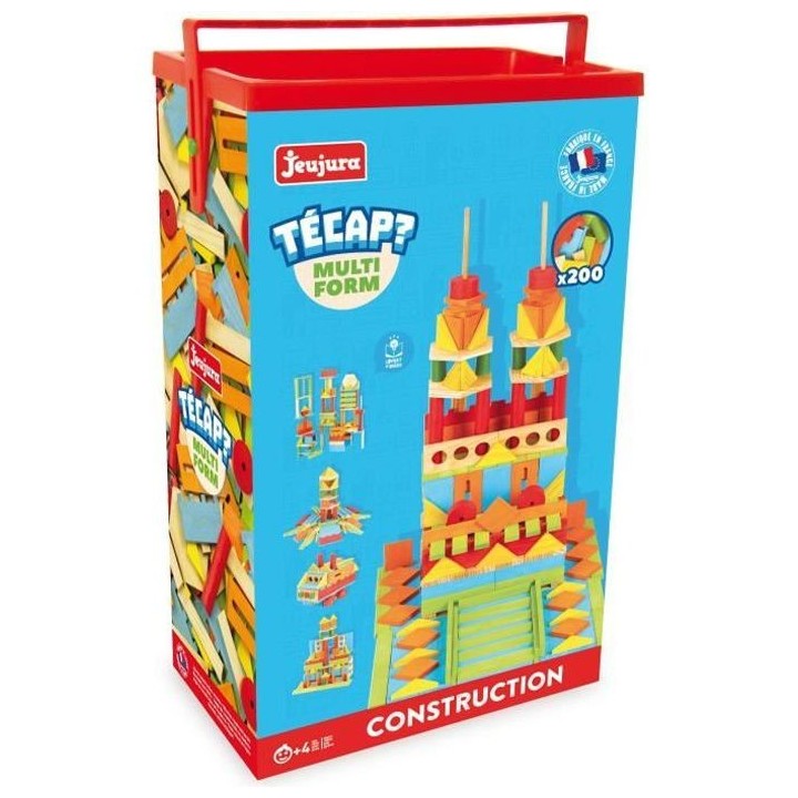 JEUJURA Tecap ? Multiform - 200 planchettes en bois - jeu de construct