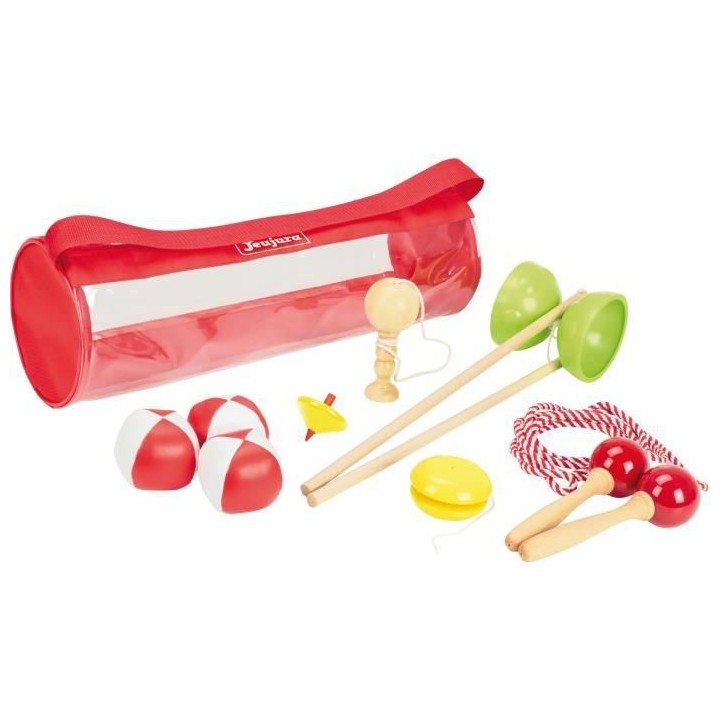 JEUJURA Pack de jeux d'adresse : diabolo, bilboquet, corde a sauter, y