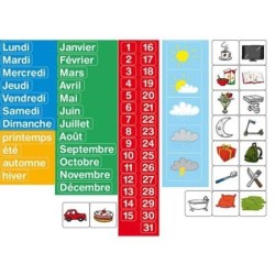 JEUJURA Magnets pour tableau Calendrier - Coffret De 80 Caracteres