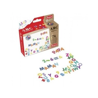 JEUJURA Lettres magniétiques Magnets abc et chiffres - Coffret de 76
