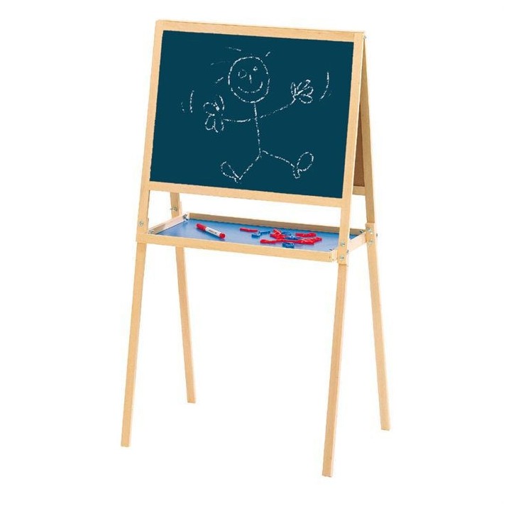 Jeujura - Tableau Double face Créatifs en Bois (craies + feutres)