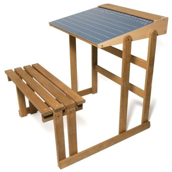 JEUJURA Bureau D'Ecolier En Bois - Teinté Chene Hauteur 60 cms