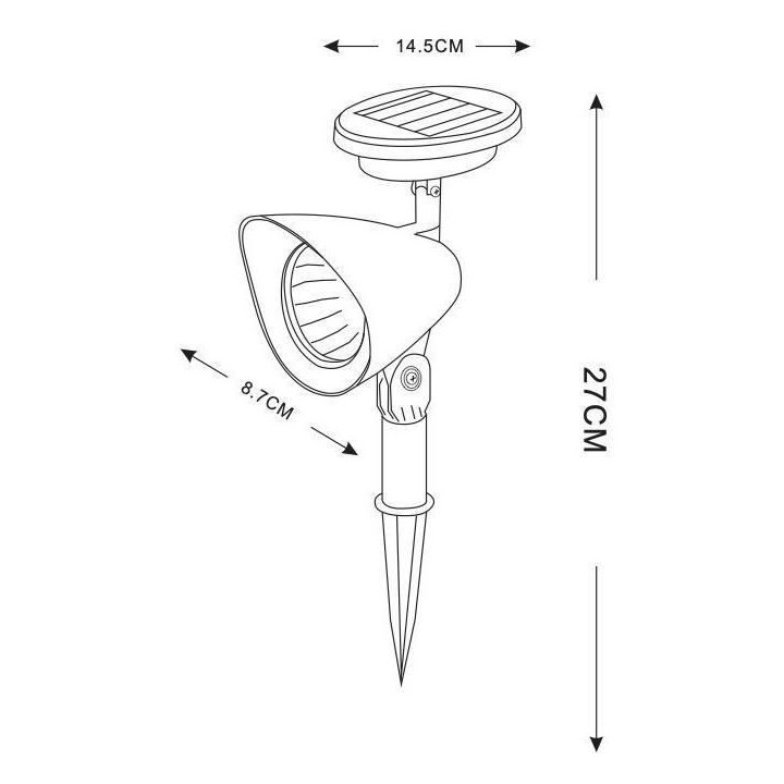 GALIX Spot solaire en plastique - Noir