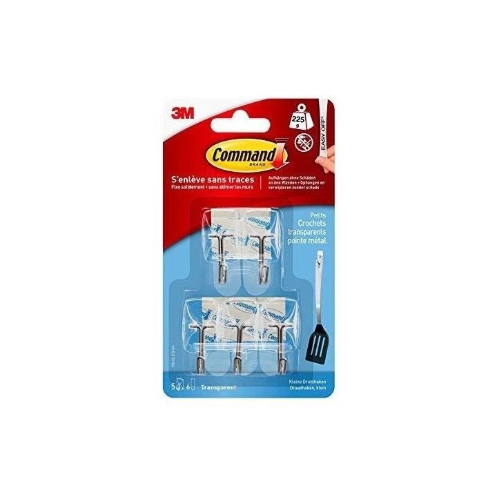 3M Crochet transparent avec pointe métal - Petit Modele