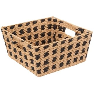 Panier de rangement - Marron - Papier et fer - L. 31 x P. 15 x H. 31 c