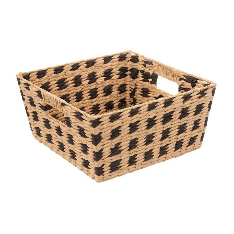 Panier de rangement - Marron - Papier et fer - L. 31 x P. 15 x H. 31 cm