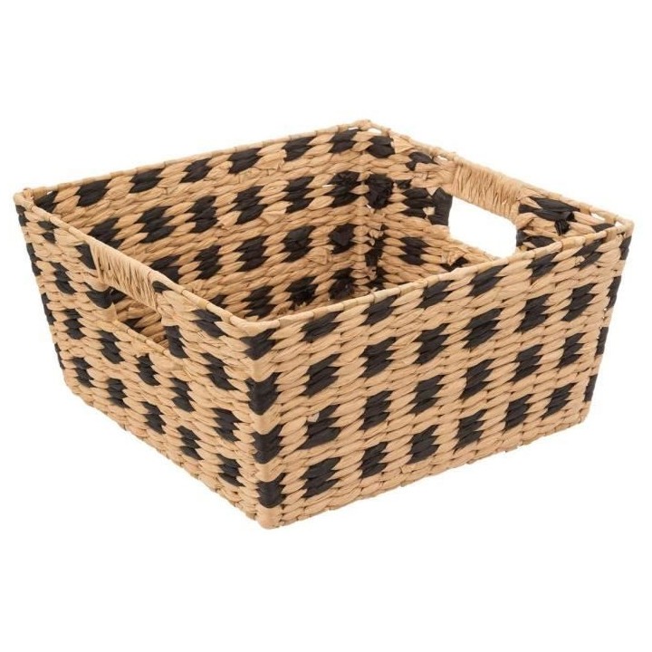 Panier de rangement - Marron - Papier et fer - L. 31 x P. 15 x H. 31 c