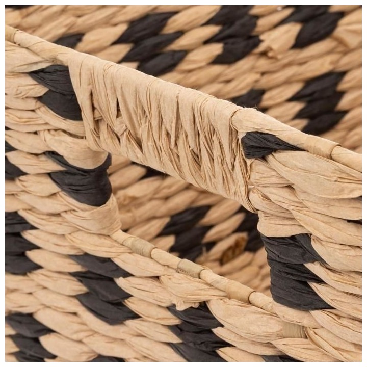 Panier de rangement - Marron - Papier et fer - L. 31 x P. 15 x H. 31 c