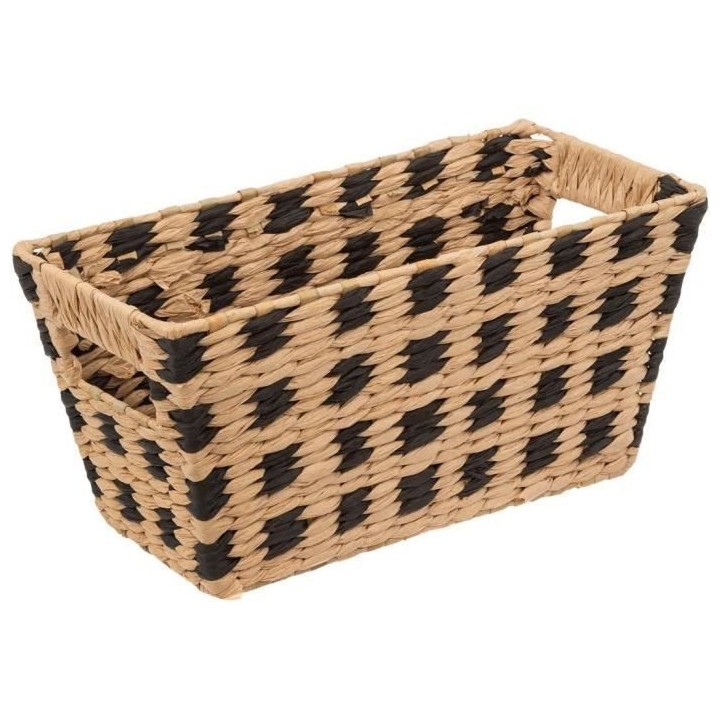Panier de rangement - Marron - Papier et fer - L. 31 x P. 15 x H. 15 c