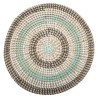 Panier rond en seagrass et PVC - Ø 38,5 x H. 8 cm - Multicolore