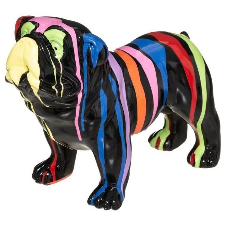 Chien plastique peint - 25 x 13 x 19 cm - Noir