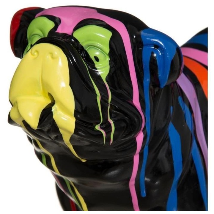 Chien plastique peint - 25 x 13 x 19 cm - Noir