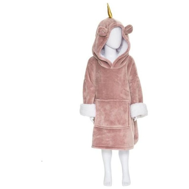 Plaid Sweat a capuche Licorne - Marron