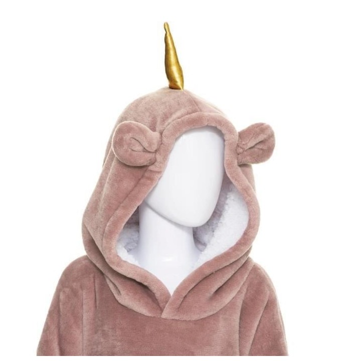 Plaid Sweat a capuche Licorne - Marron