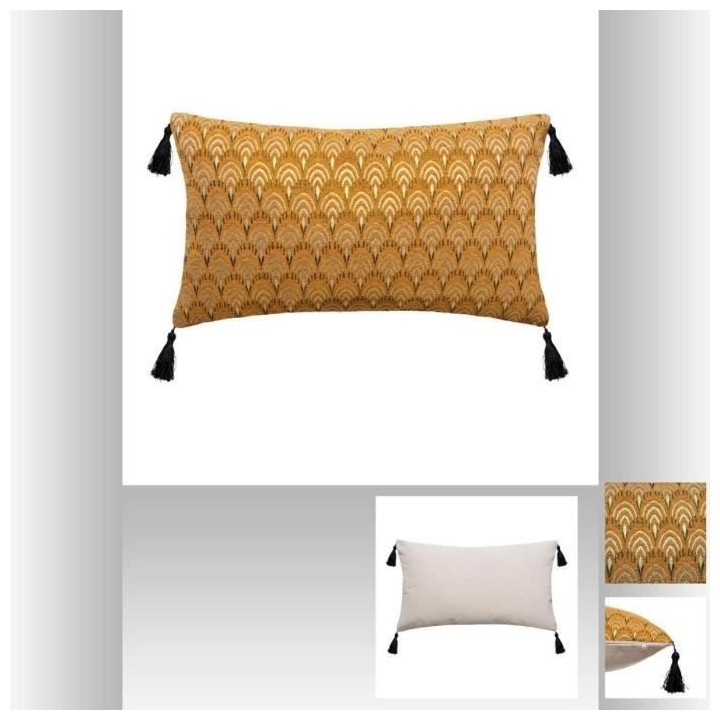Coussin Chen Lurx Art - 30 x 50 cm - Ocre