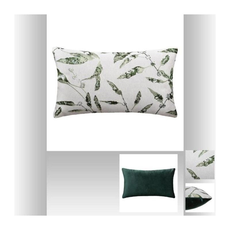 Coussin Jacq Feuilles - 30 x 50 cm - Vert cedre