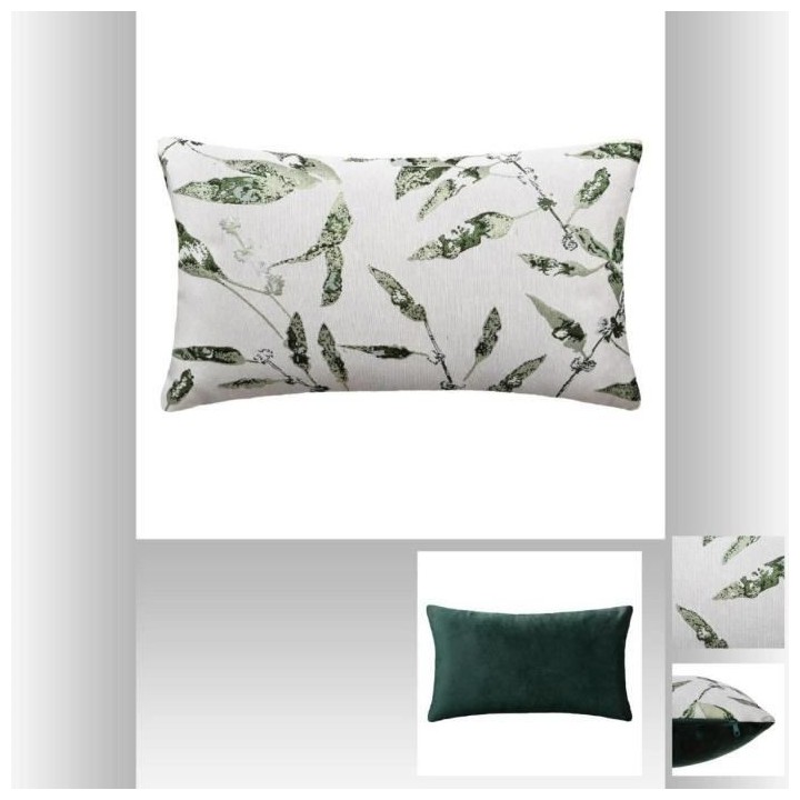 Coussin Jacq Feuilles - 30 x 50 cm - Vert cedre