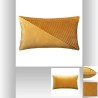 Coussin en velours semi-plié - 30 x 50 cm - Jaune ocre