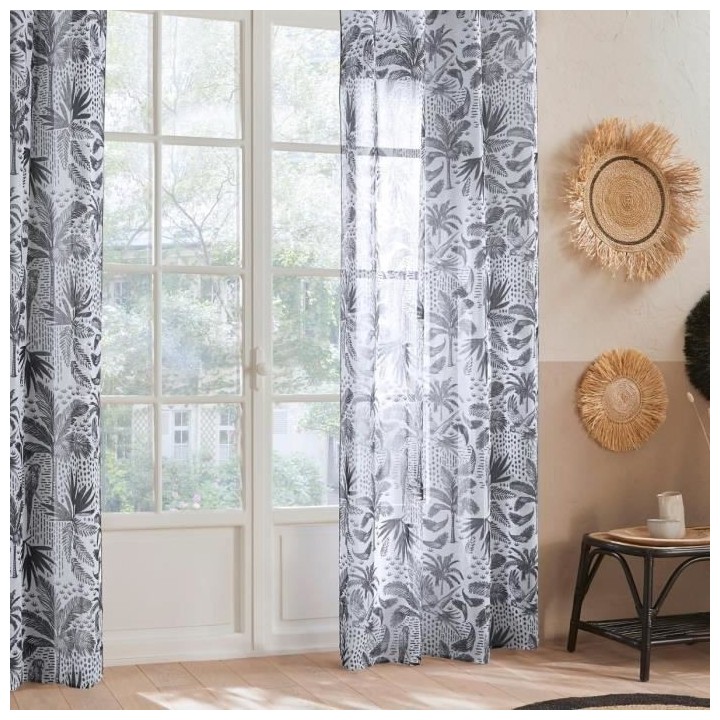 Voilage Fred Cuba - 140x240 cm - Noir