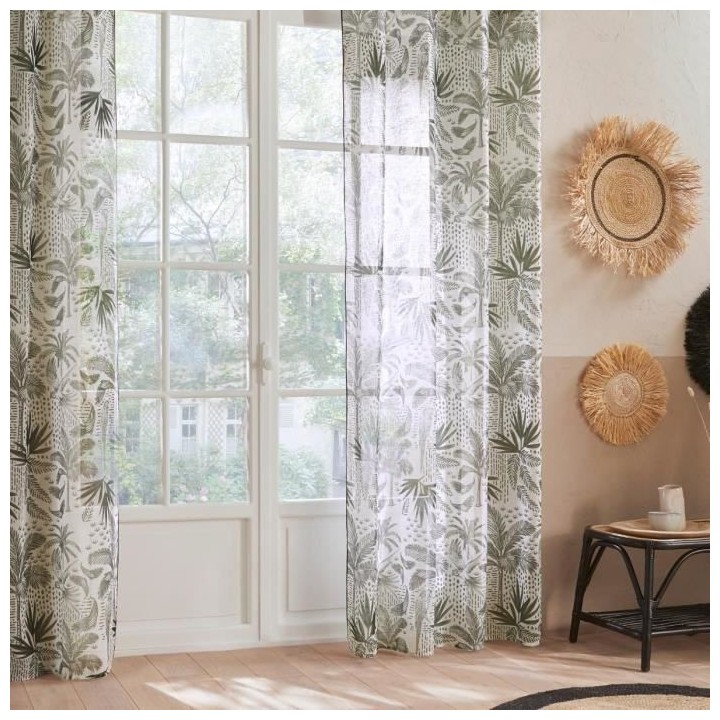 Voilage Fred Cuba - 140x240 cm - Kaki