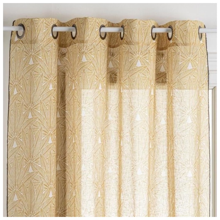 Voilage Fred cuba - 140 x 240 cm - Jaune ocre