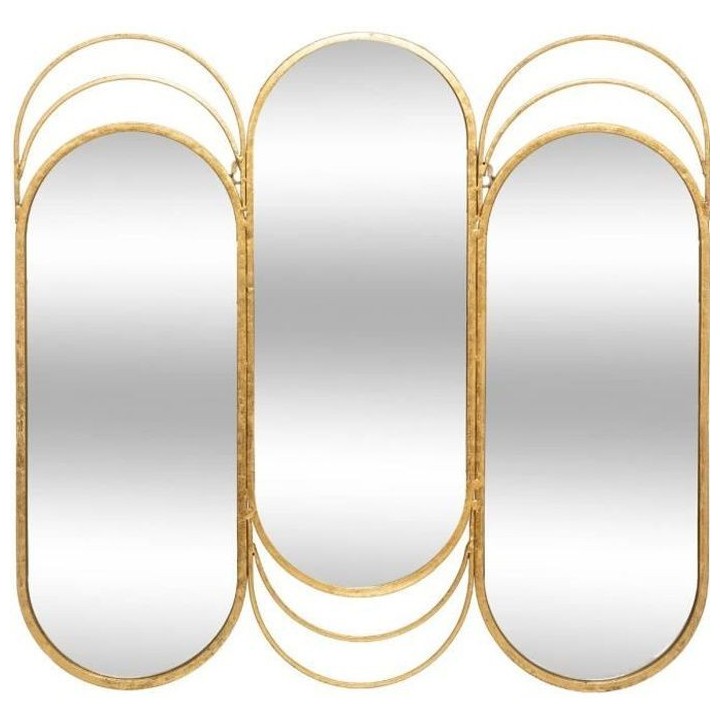 Miroir Métal Triptyque Edi - 72 x 69 cm - Doré