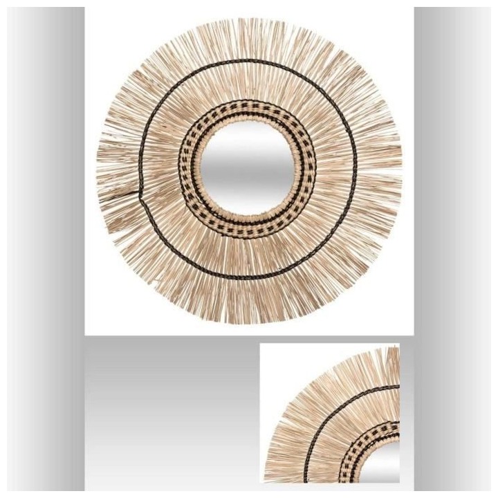 Miroir Seagrass Laya - Ø60 cm - Beige