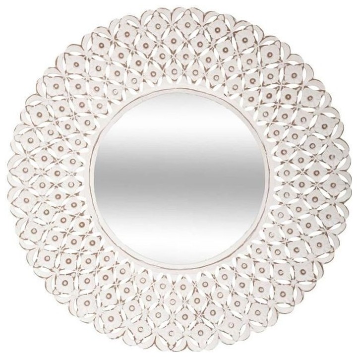 Miroir Fanny MDF_E1 et verre - D. 75 x P. 1,5 cm - Blanc