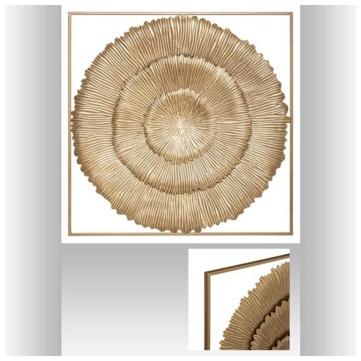 Décoration murale en métal Solea - 76 x 76 cm - Doré