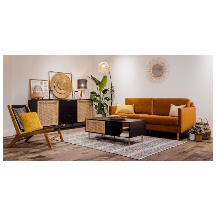 Décoration murale en métal Solea - 76 x 76 cm - Doré