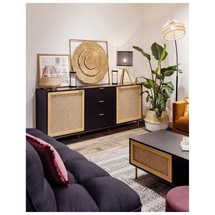 Décoration murale en métal Solea - 76 x 76 cm - Doré