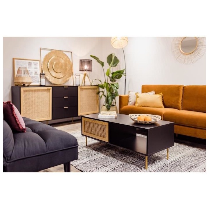 Décoration murale en métal Solea - 76 x 76 cm - Doré