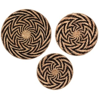 Lot de 3 Déco Murale Jacinthe Panier - Marron et noir