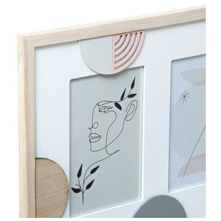 Pele mele 3 photos Géo Thea MDF_E1 et verre - Multicolore