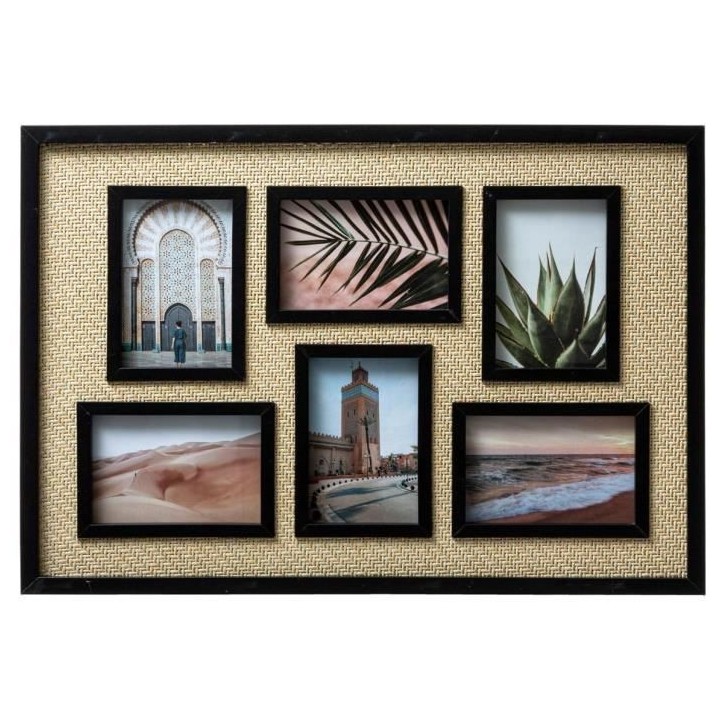 Pele mele Cannage 6 photos Alia MDF_E1, verre et papier - Multicolore