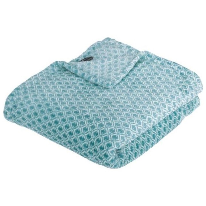 Plaid Flanelle Imprimé Otto - 125 x 150 cm - Bleu