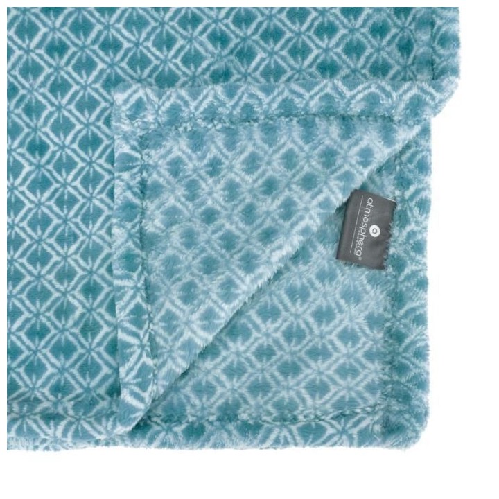 Plaid Flanelle Imprimé Otto - 125 x 150 cm - Bleu