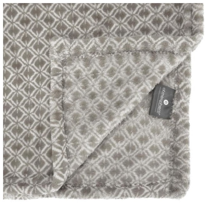 Plaid Flanelle Imprimé Otto 125 x 150 cm - Gris