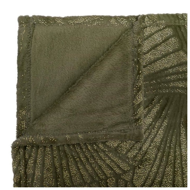 Plaid Flanelle 3D Kaki Doré - 180 x 230 cm