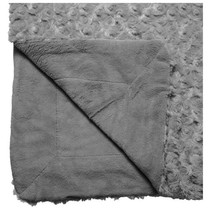 Plaid fourrure bouclée - 120 x 160 cm - Gris ardoise