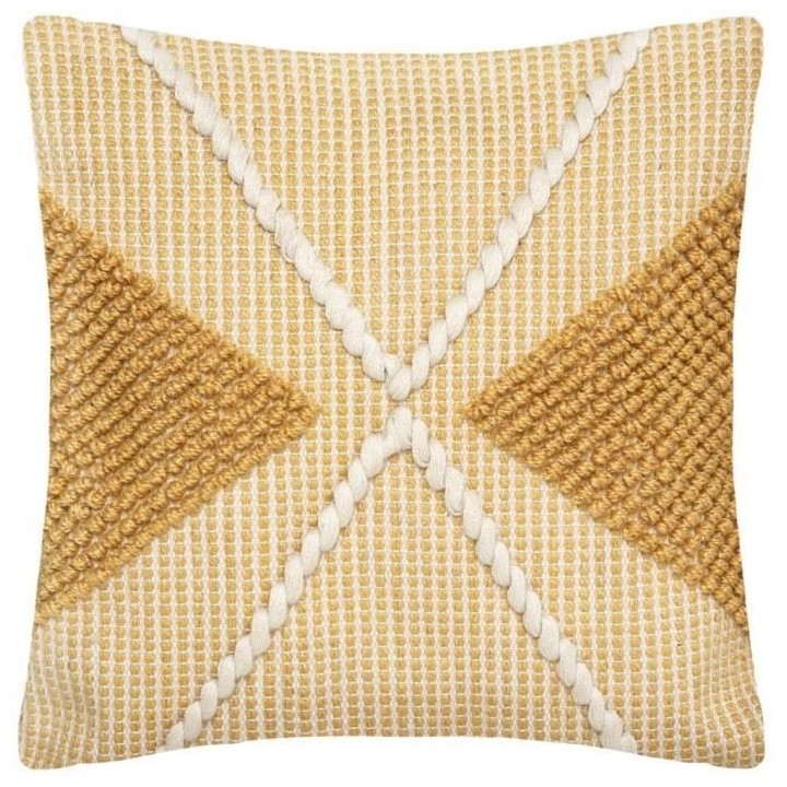 Coussin recycle Row - 45 x 45 cm - Ocre