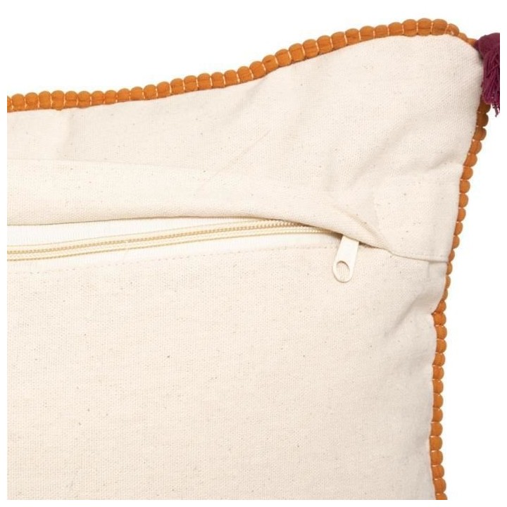 Coussin Coton a pompons Nam - 50 x 50 cm