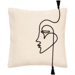 Housse coussin visage corde - 40x40 cm