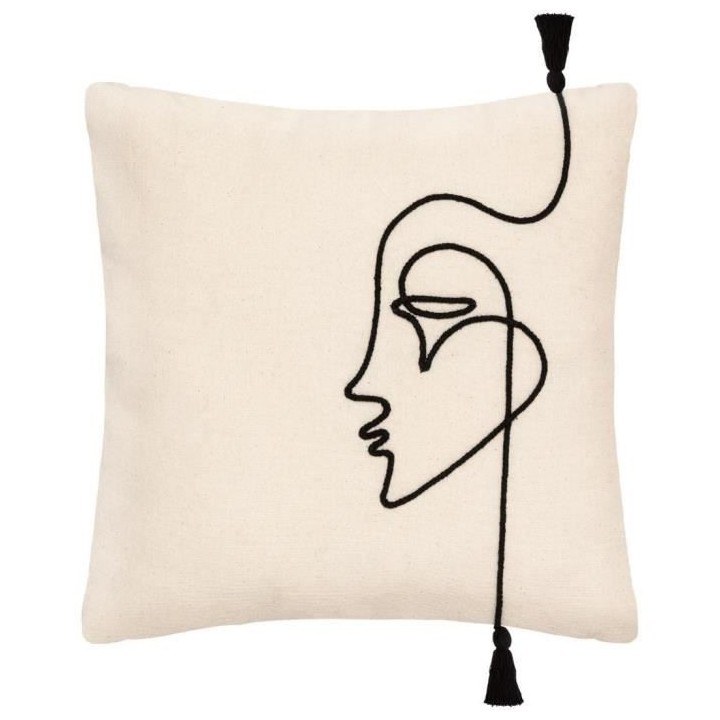 Housse coussin visage corde - 40x40 cm