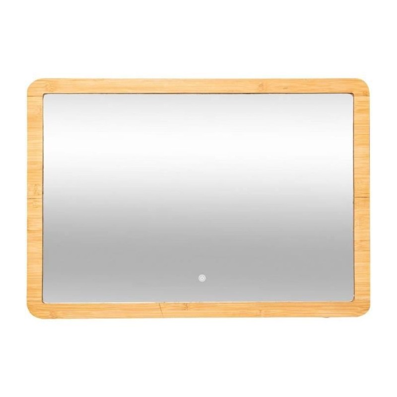 Miroir LED mural - Rectangulaire - Bambou