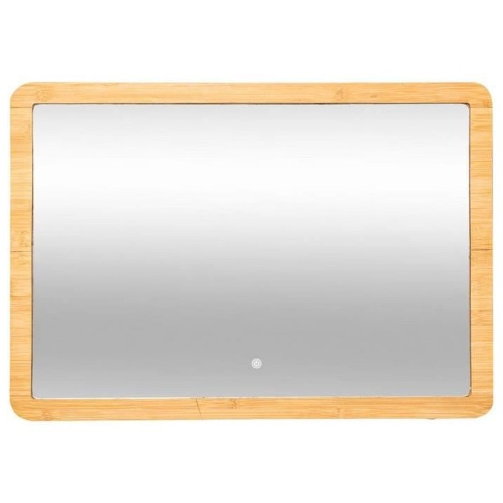 Miroir LED mural - Rectangulaire - Bambou