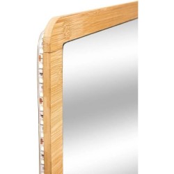 Miroir LED mural - Rectangulaire - Bambou