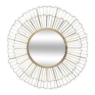 Miroir en forme de fleur rond en métal, verre et MDF - Ø Miroir 30 c