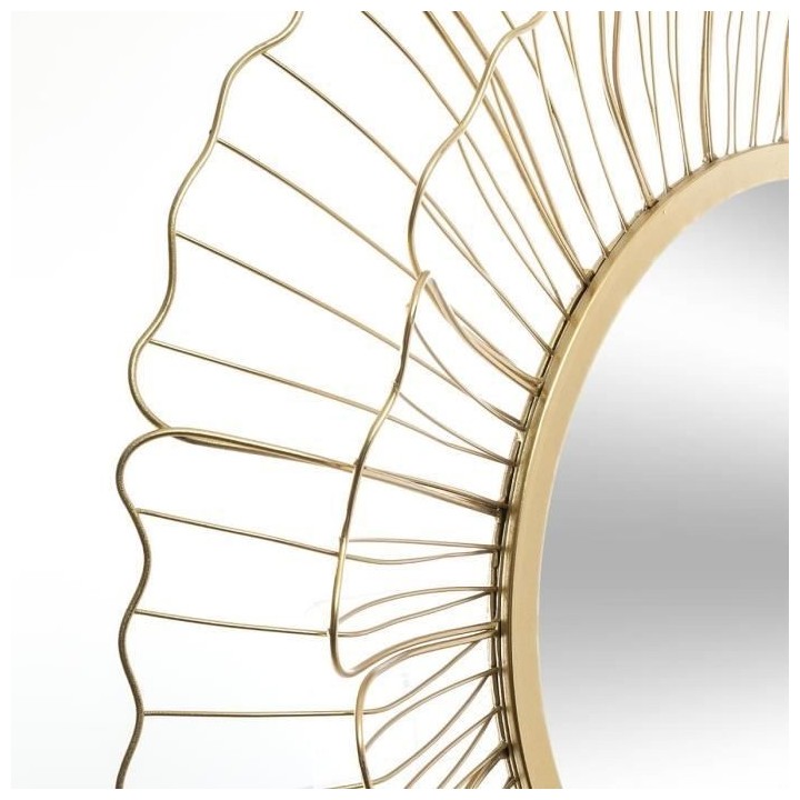 Miroir en forme de fleur rond en métal, verre et MDF - Ø Miroir 30 c